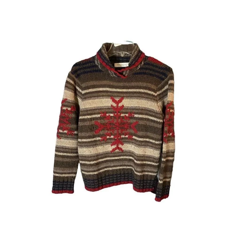 Architect women’s holiday Christmas wool blend snowflake sweater size PS ￼